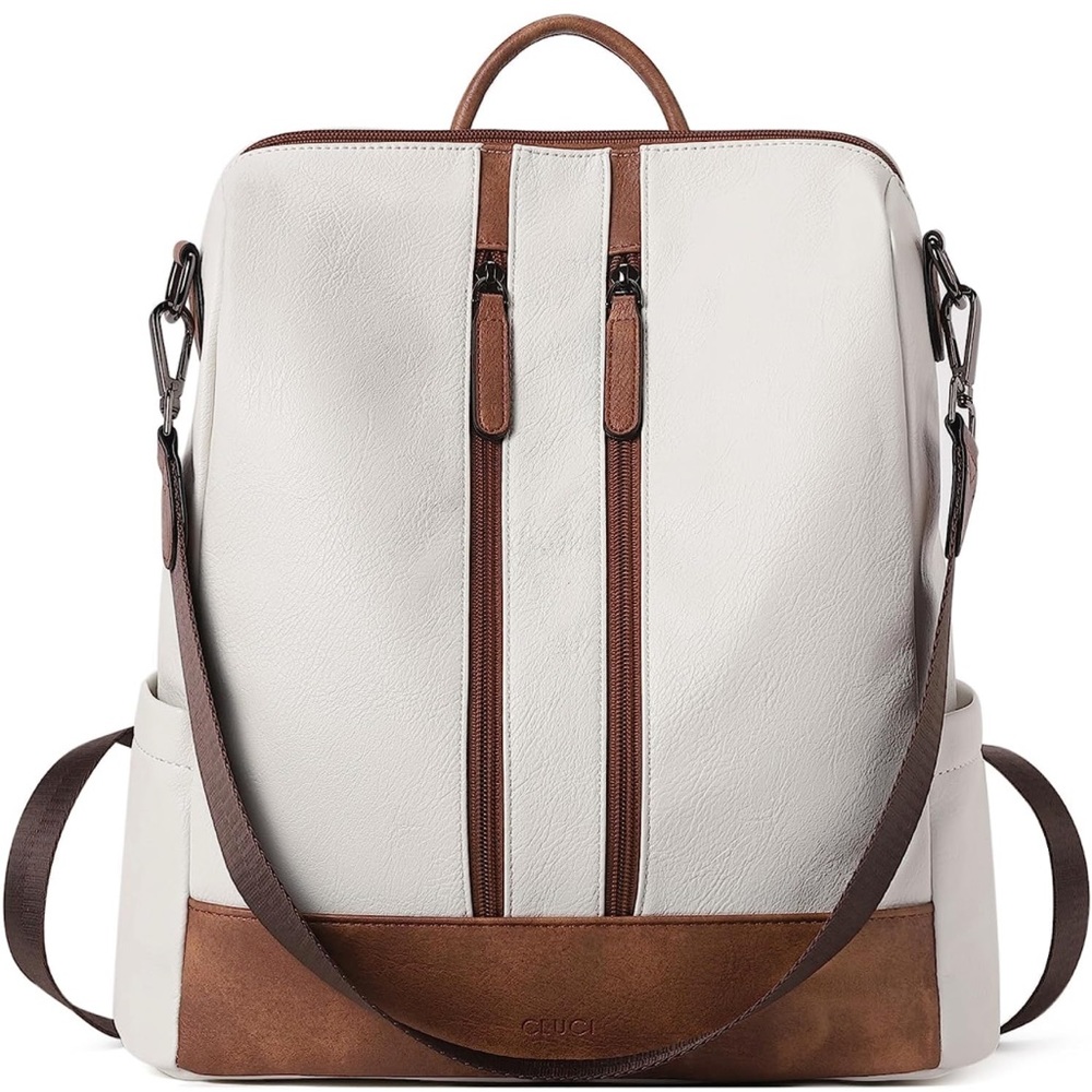 Leather backpack purse convertible.